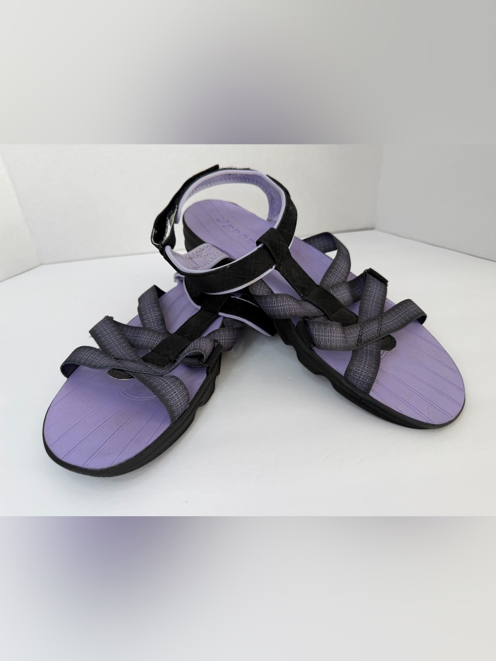 JSport Sport Sandals Size 11 Black Purple Outdoor Comfort Strappy